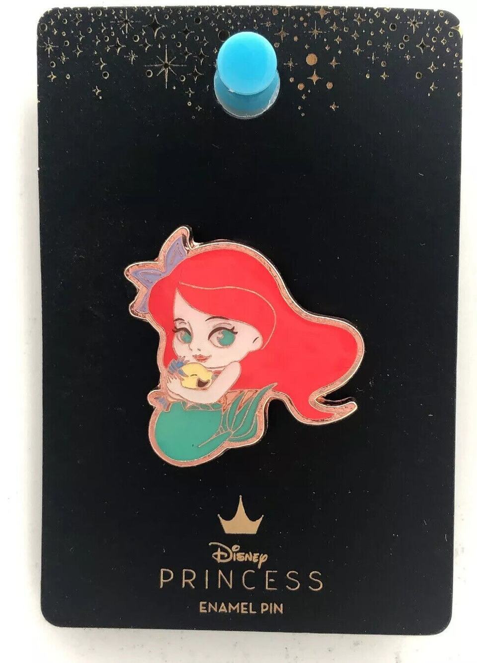 Disney Loungefly Pin Ariel The Little Mermaid Chibi & Flounder Trading Pin
